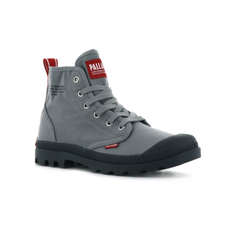 Palladium Pampa Hi Dare Men's Boots Grey | UK E183-EMQ